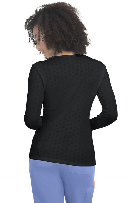 COLOR:Heart Pointelle Black