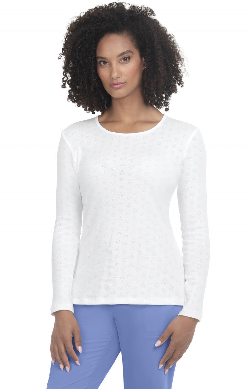 COLOR:Heart Pointelle White