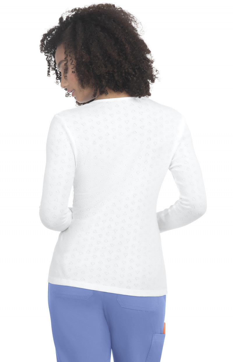 COLOR:Heart Pointelle White