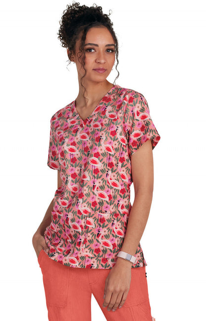 COLOR:Flamingo and Flowers
