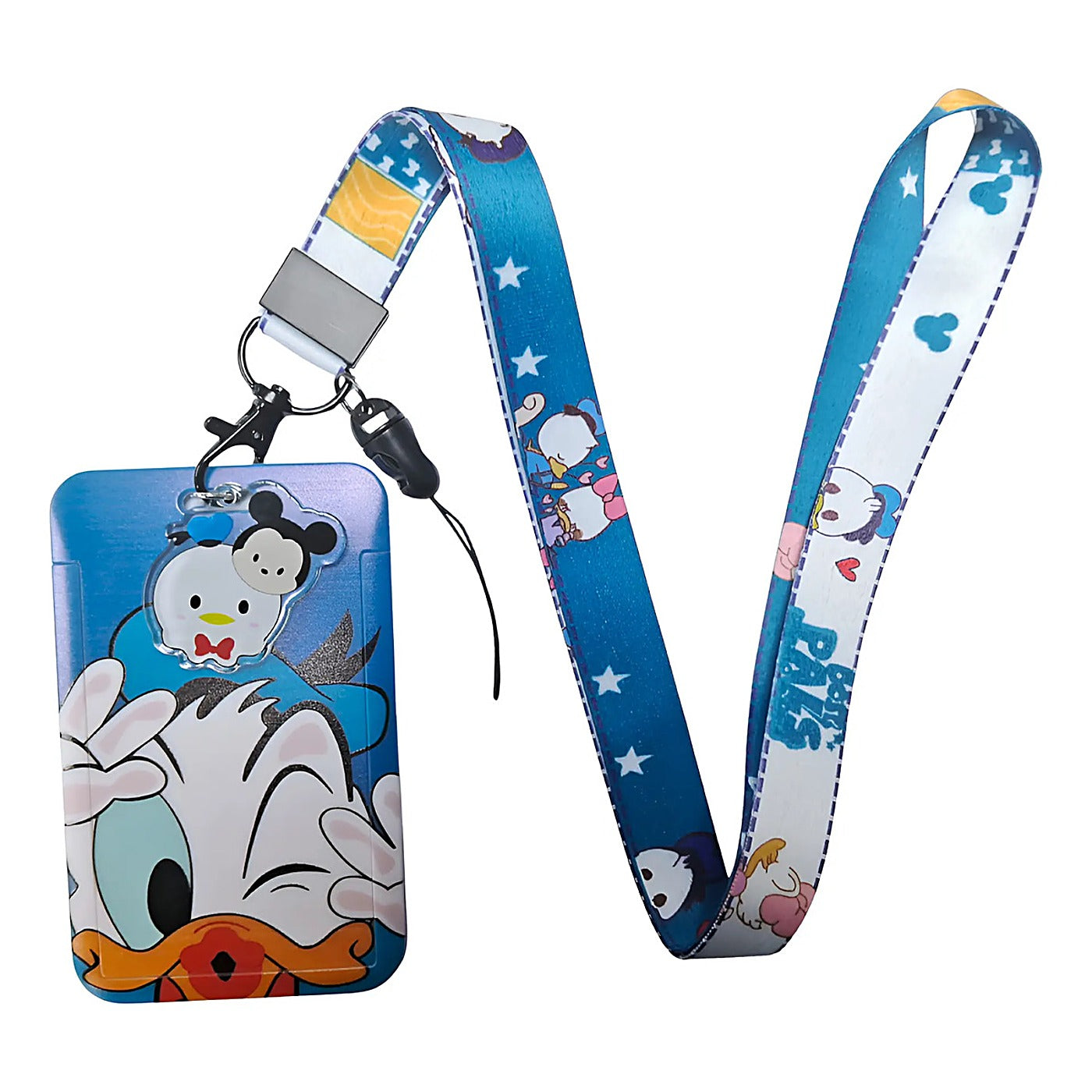 Porta Credencial con Lanyard Donald Beso Azul Acero