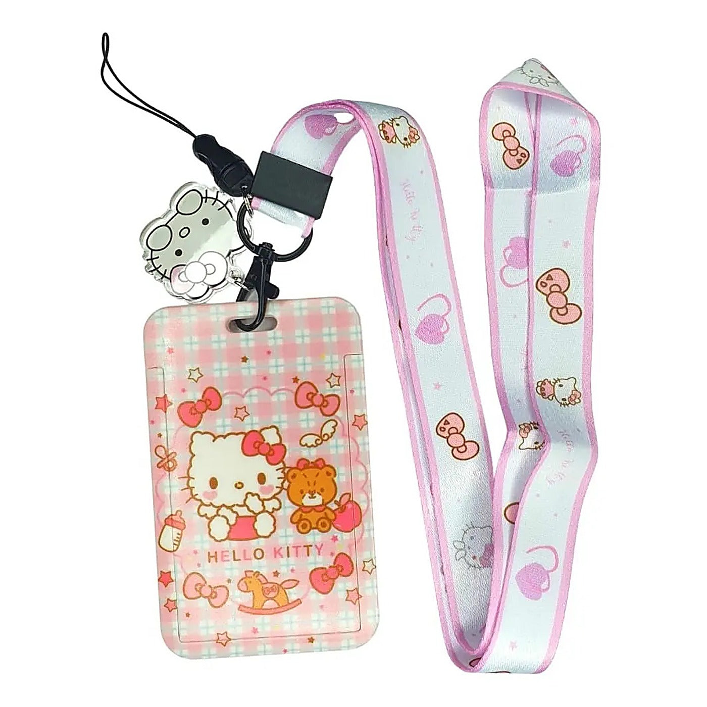 Porta Credencial con Lanyard Hello Kitty Blanco