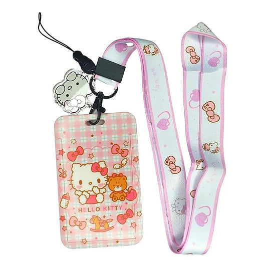 Porta Credencial con Lanyard Hello Kitty Blanco