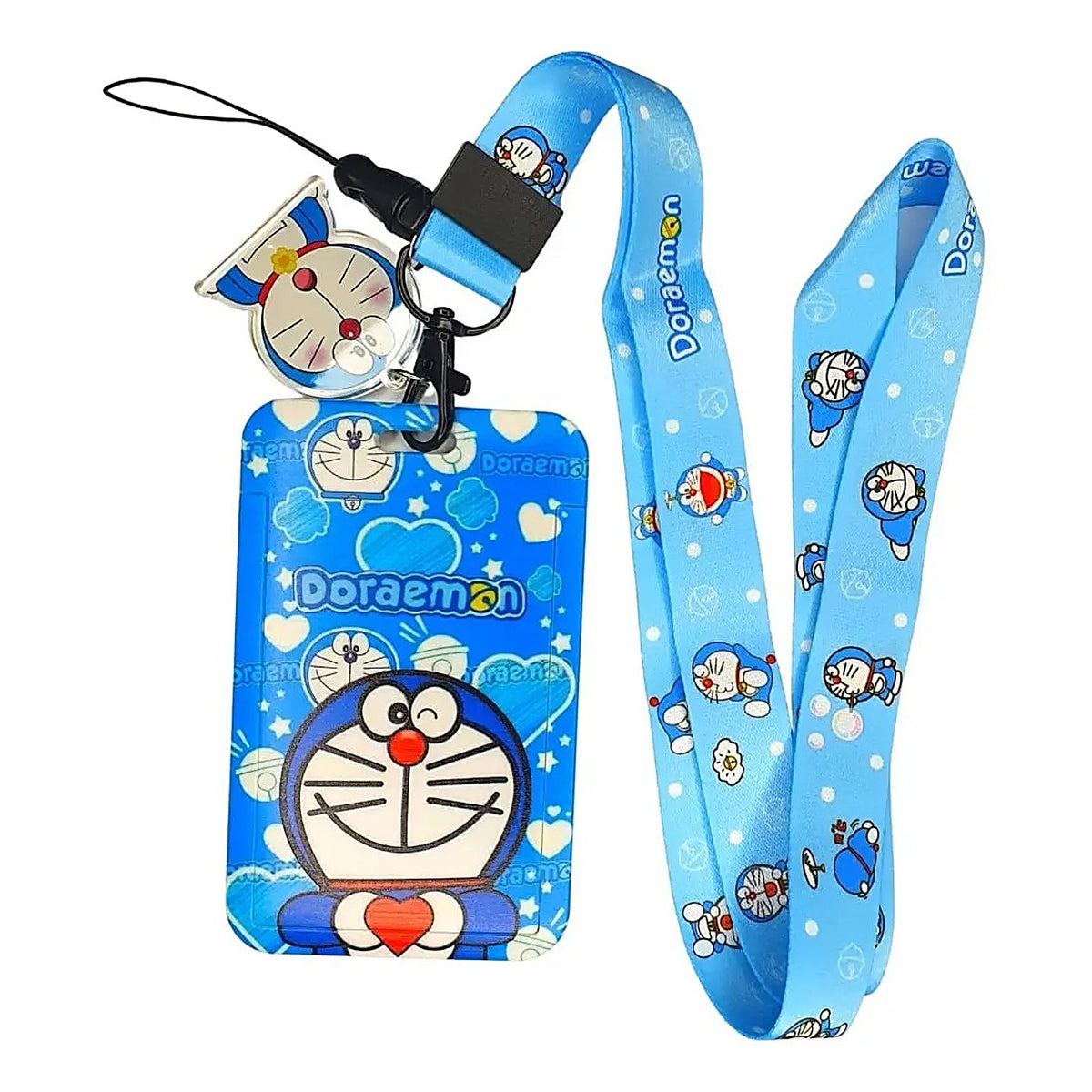 Porta Credencial con Lanyard Doraemon Corazon