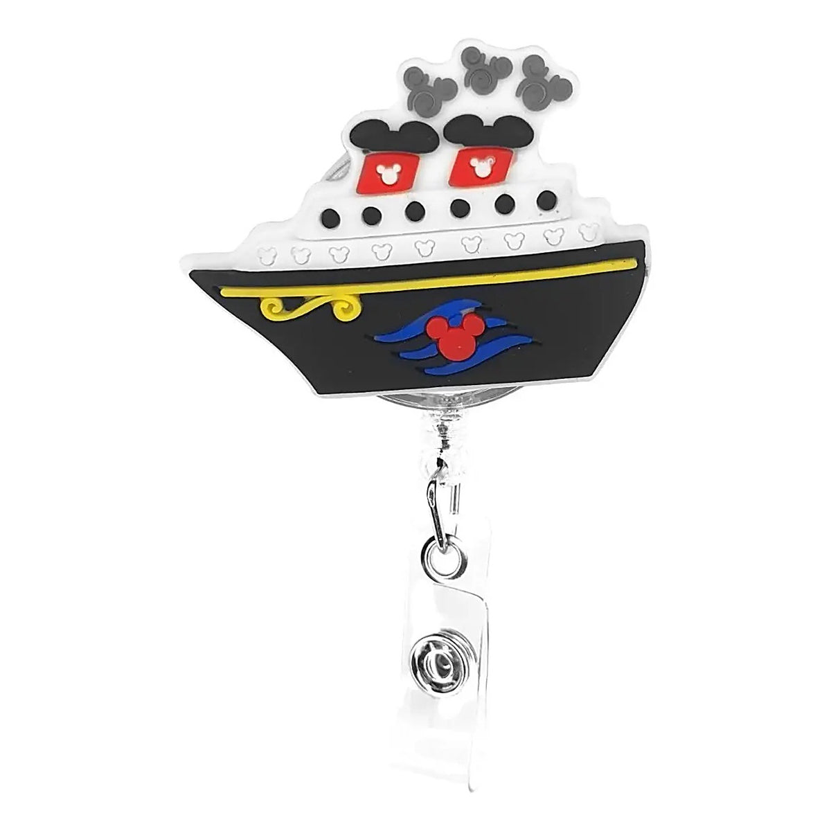 Porta Credencial con Yoyo Retractil Barco Mickey