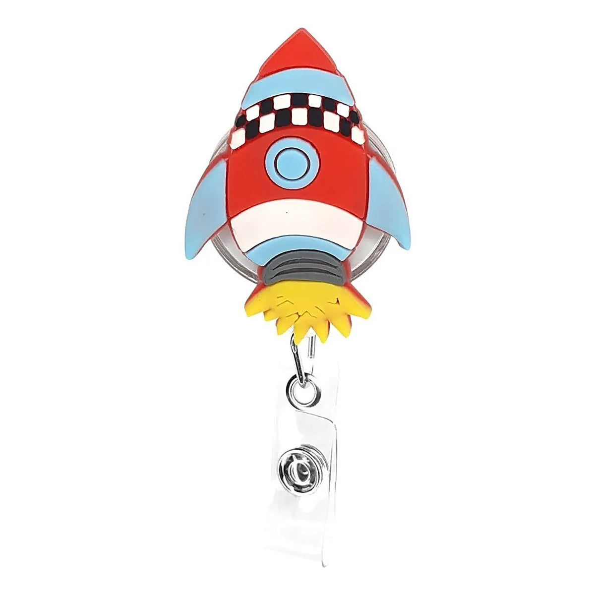 Porta Credencial con Yoyo Retractil Cohete
