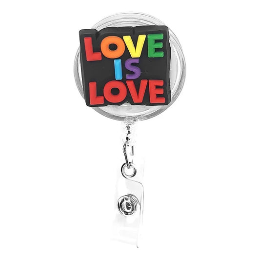 Porta Credencial con Yoyo Retractil Love Is Love