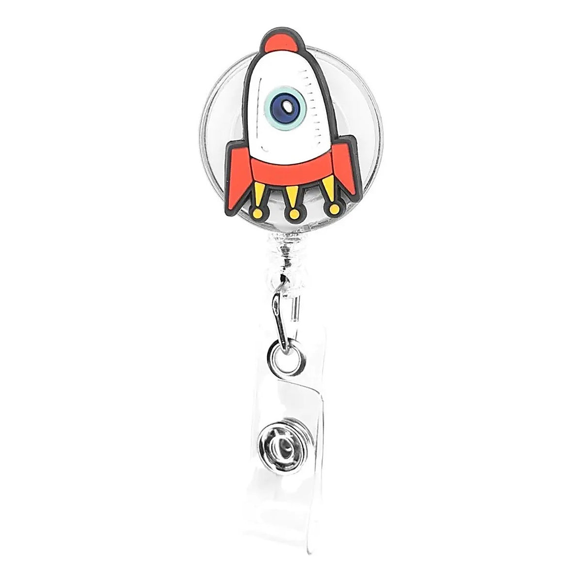 Porta Credencial con Yoyo Retractil Cohete Espacial