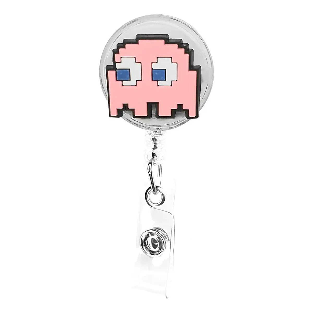 Porta Credencial con Yoyo Retractil Pacman Rosa
