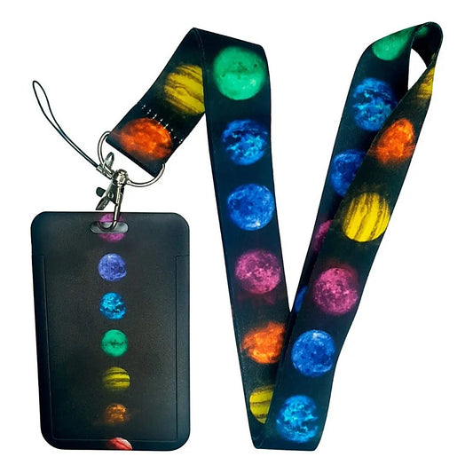 Porta Credencial con Lanyard Planetas