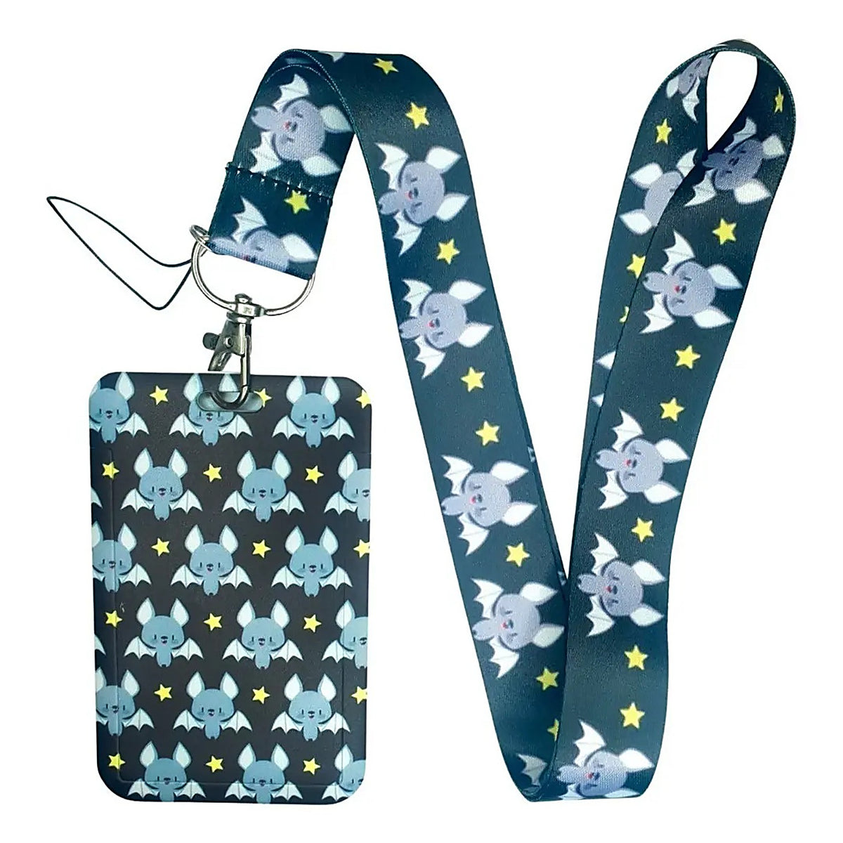 Porta Credencial con Lanyard Murcielago Y Estrellas