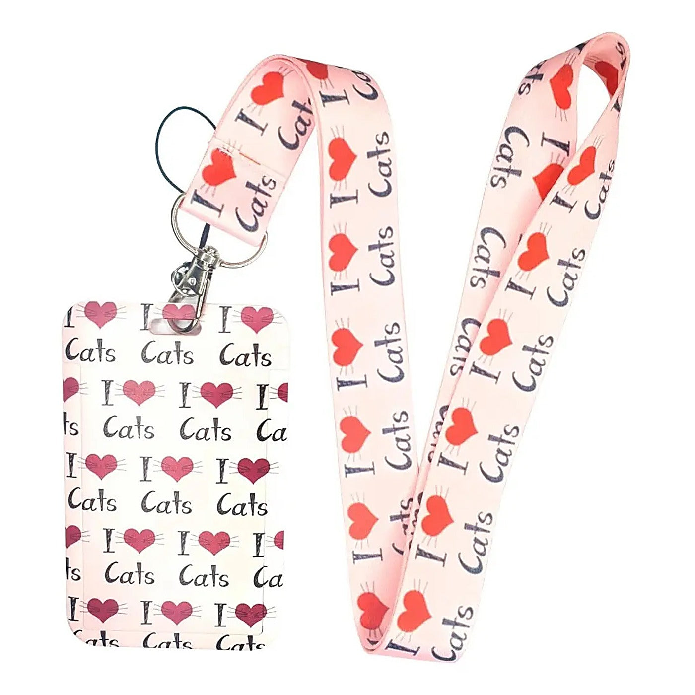 Porta Credencial con Lanyard I Love Cats