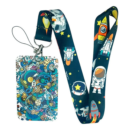 Porta Credencial con Lanyard Espacial