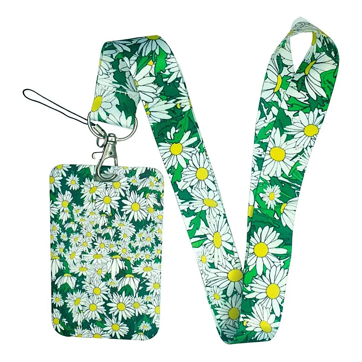 Porta Credencial con Lanyard Flores Margaritas
