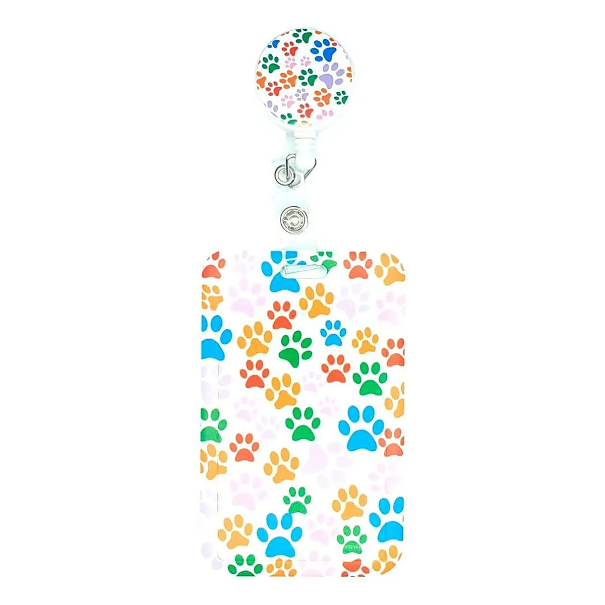 Porta Credencial con Yoyo Retractil Patitas Colores