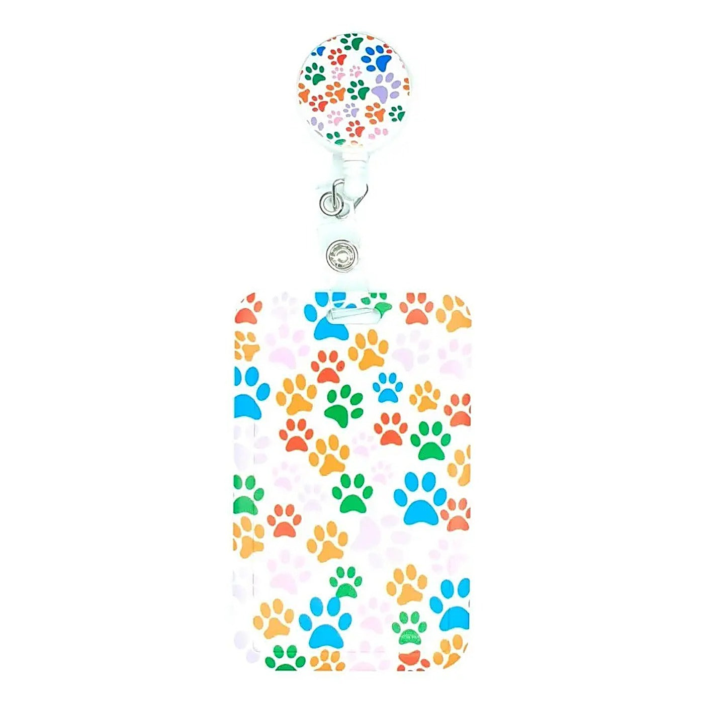 Porta Credencial con Yoyo Retractil Patitas Colores