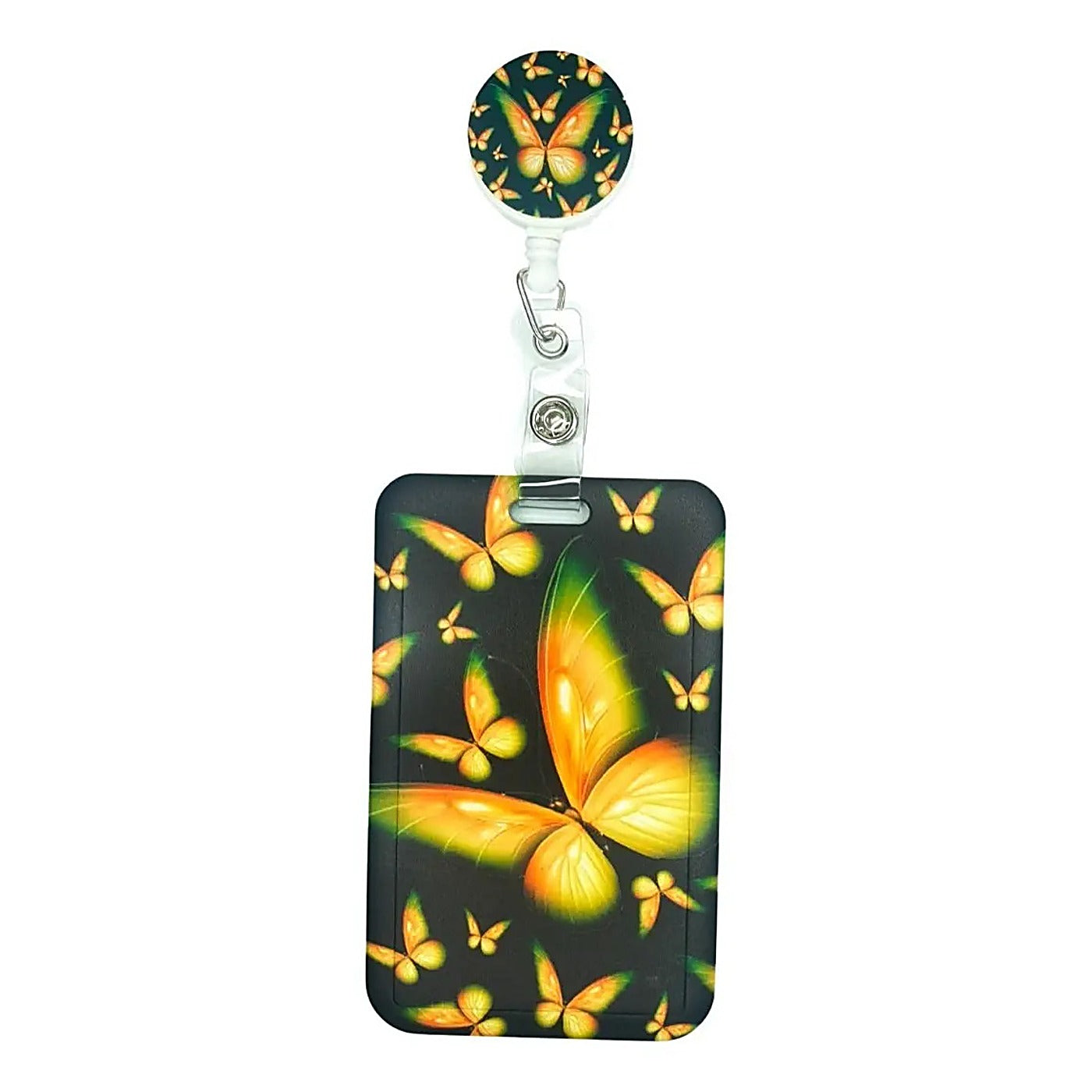 Porta Credencial con Yoyo Retractil Mariposa