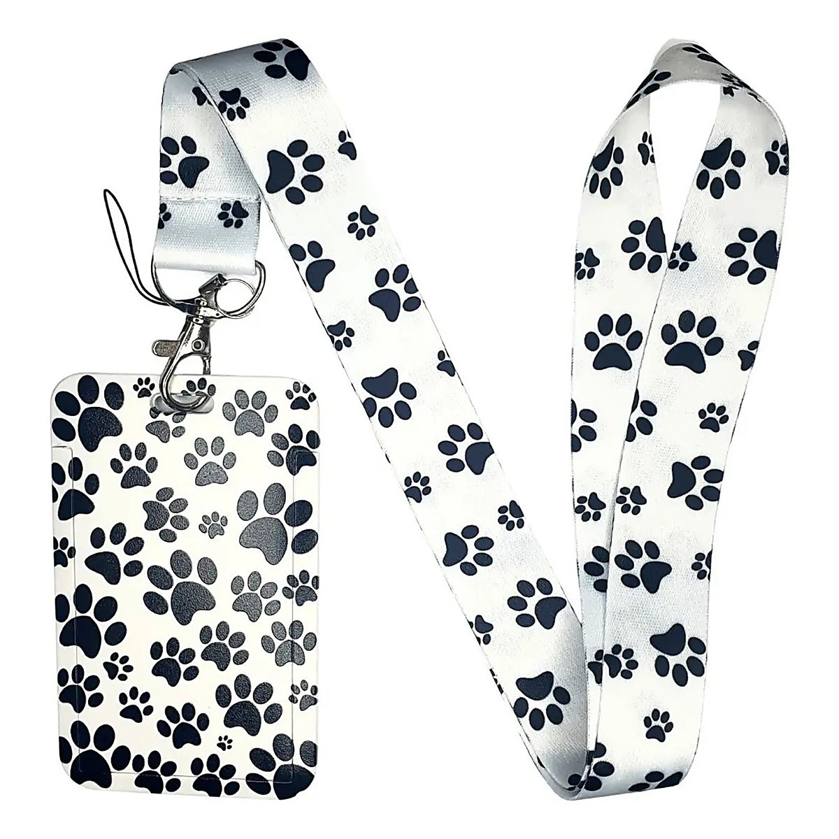 Porta Credencial con Lanyard Patitas Fondo Blanco