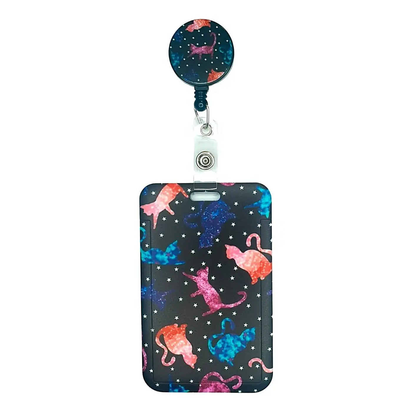 Porta Credencial con Yoyo Retractil Gatos Colores