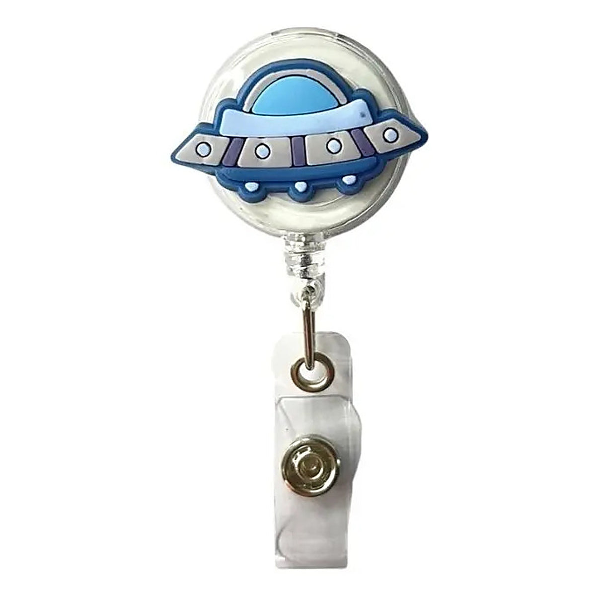 Porta Credencial con Yoyo Retractil Nave Espacial