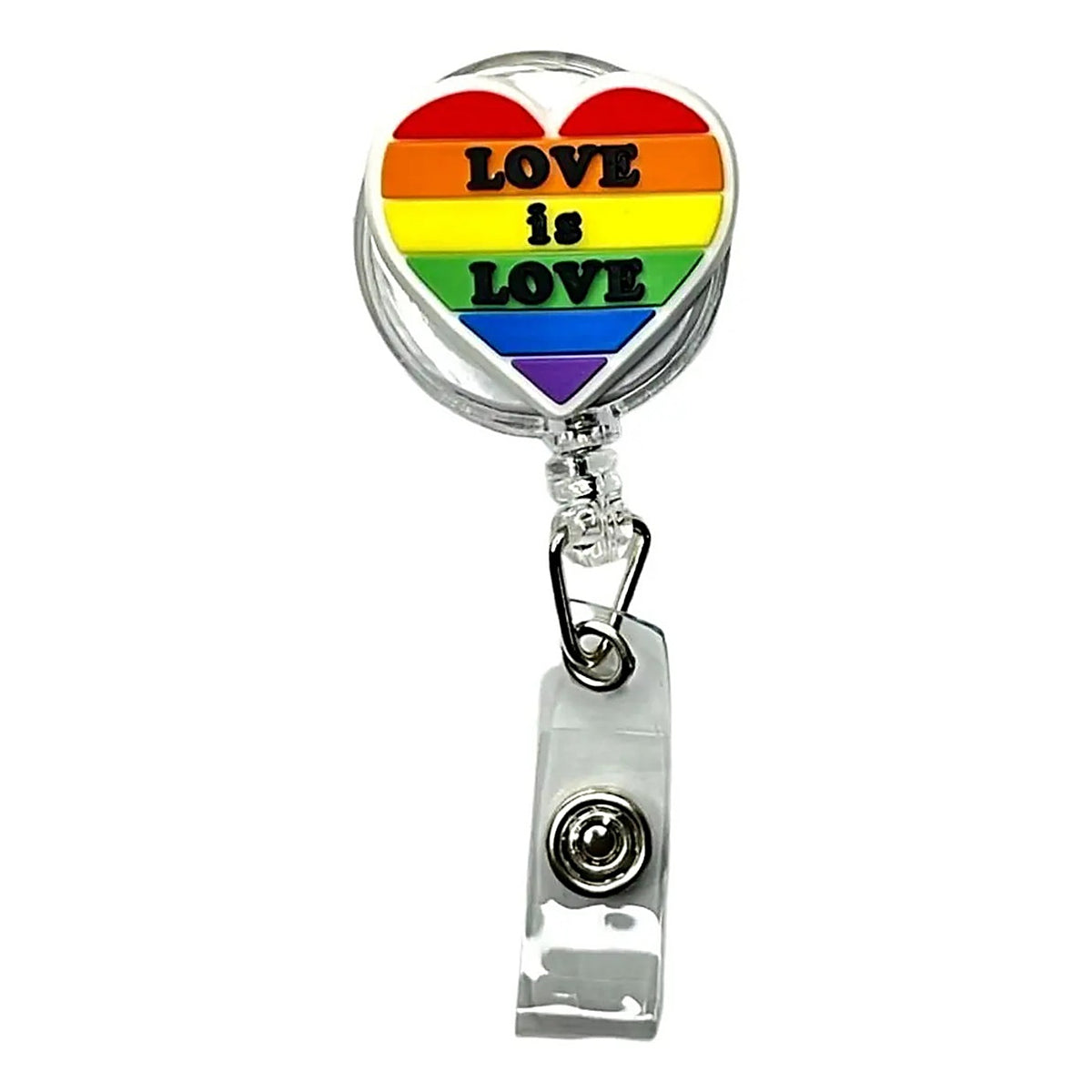 Porta Credencial con Yoyo Retractil Love Is Love Corazon