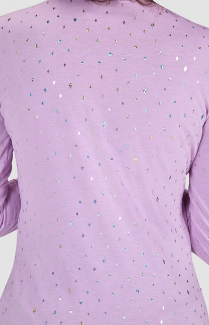 COLOR:Lavender Iridescent Diamond Pattern