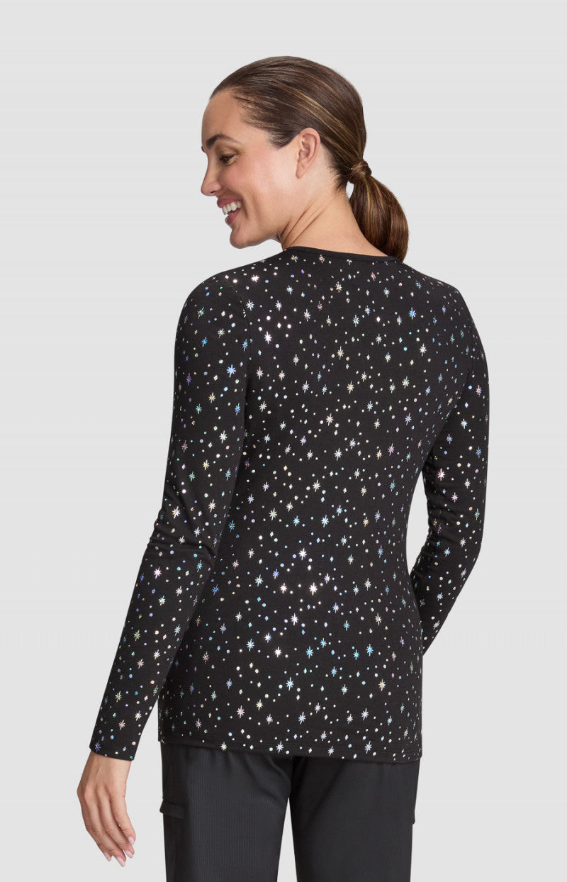 COLOR:Black Iridescent Twinkle Pattern