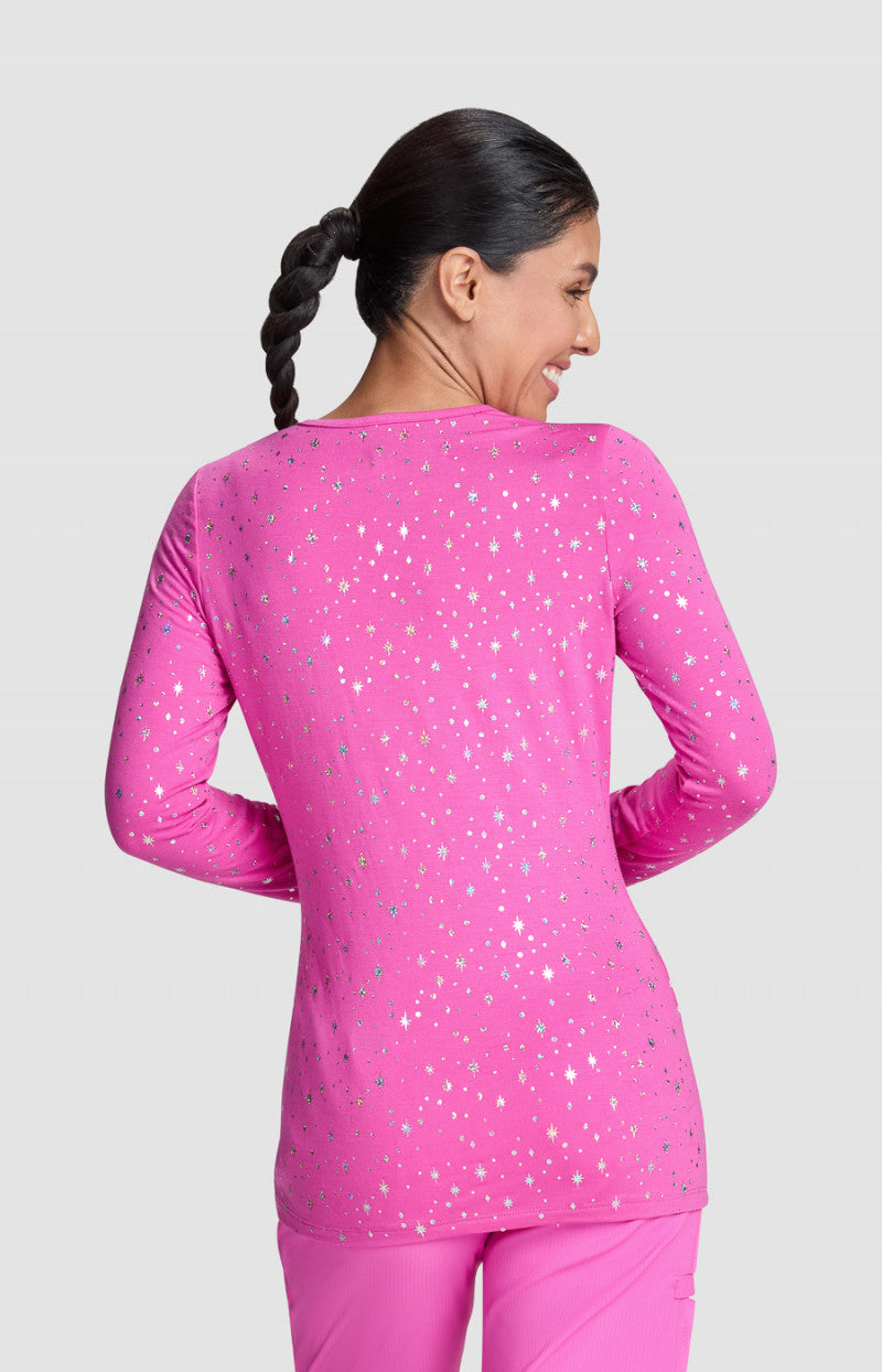 COLOR:Hibiscus Pink Iridescent Twinkle Pattern