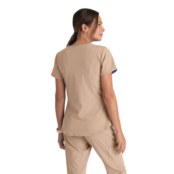 Polera Clínica Mujer Sk101 Khaki beige Skechers