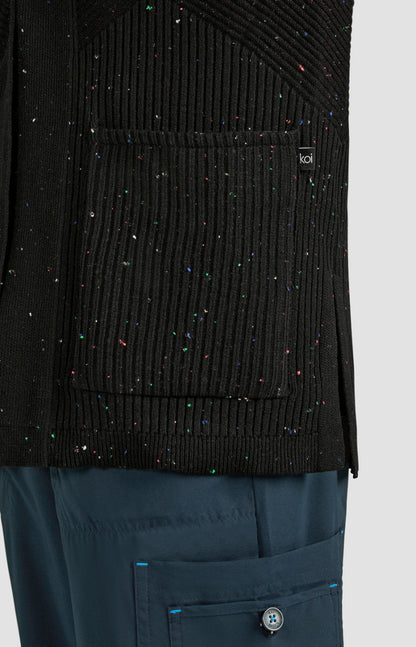 COLOR:Black Multi-Color Speckled Dots