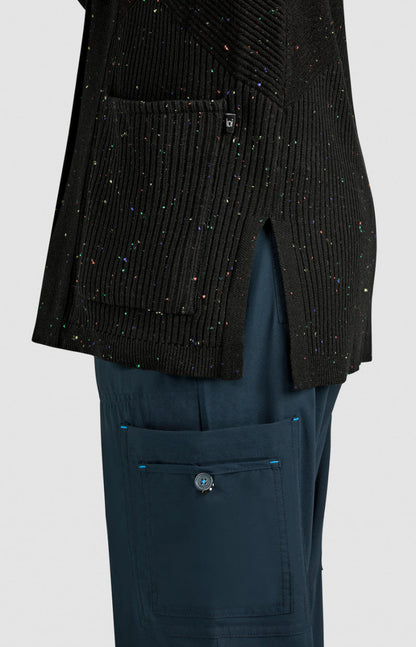 COLOR:Black Multi-Color Speckled Dots