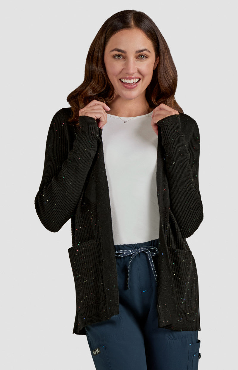 COLOR:Black Multi-Color Speckled Dots