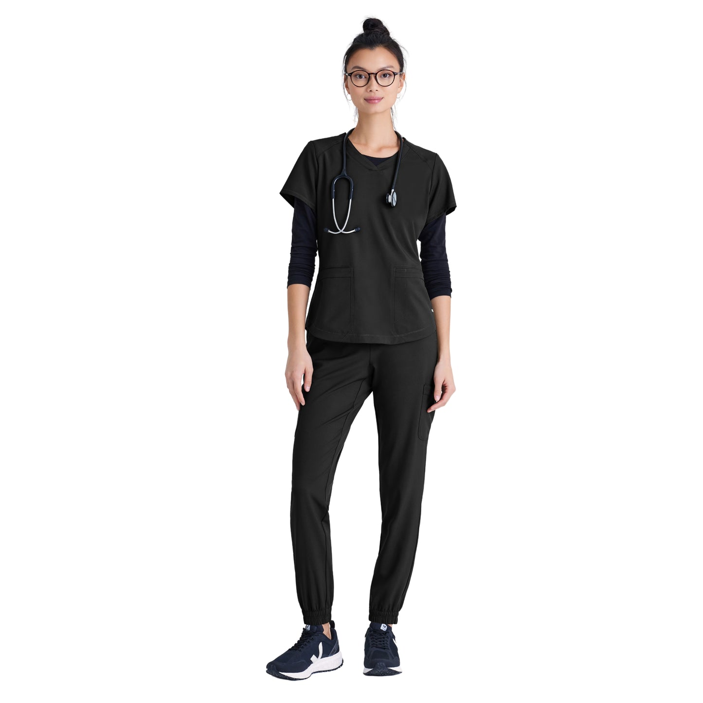 Polera Clínica Mujer GSST180 Negro Evolve Grey's Anatomy