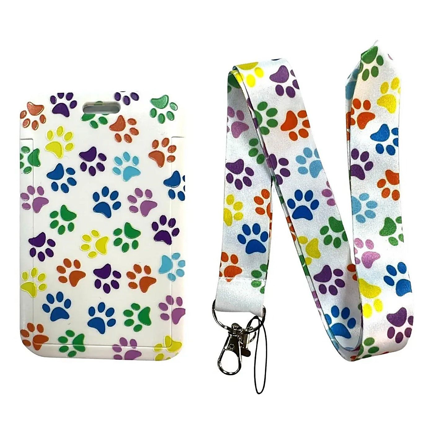 Porta Credencial con Lanyard Patitas Colores Kb29