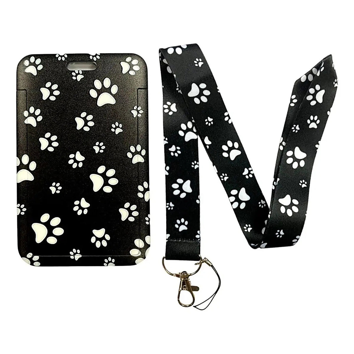 Porta Credencial con Lanyard Patitas Blancas