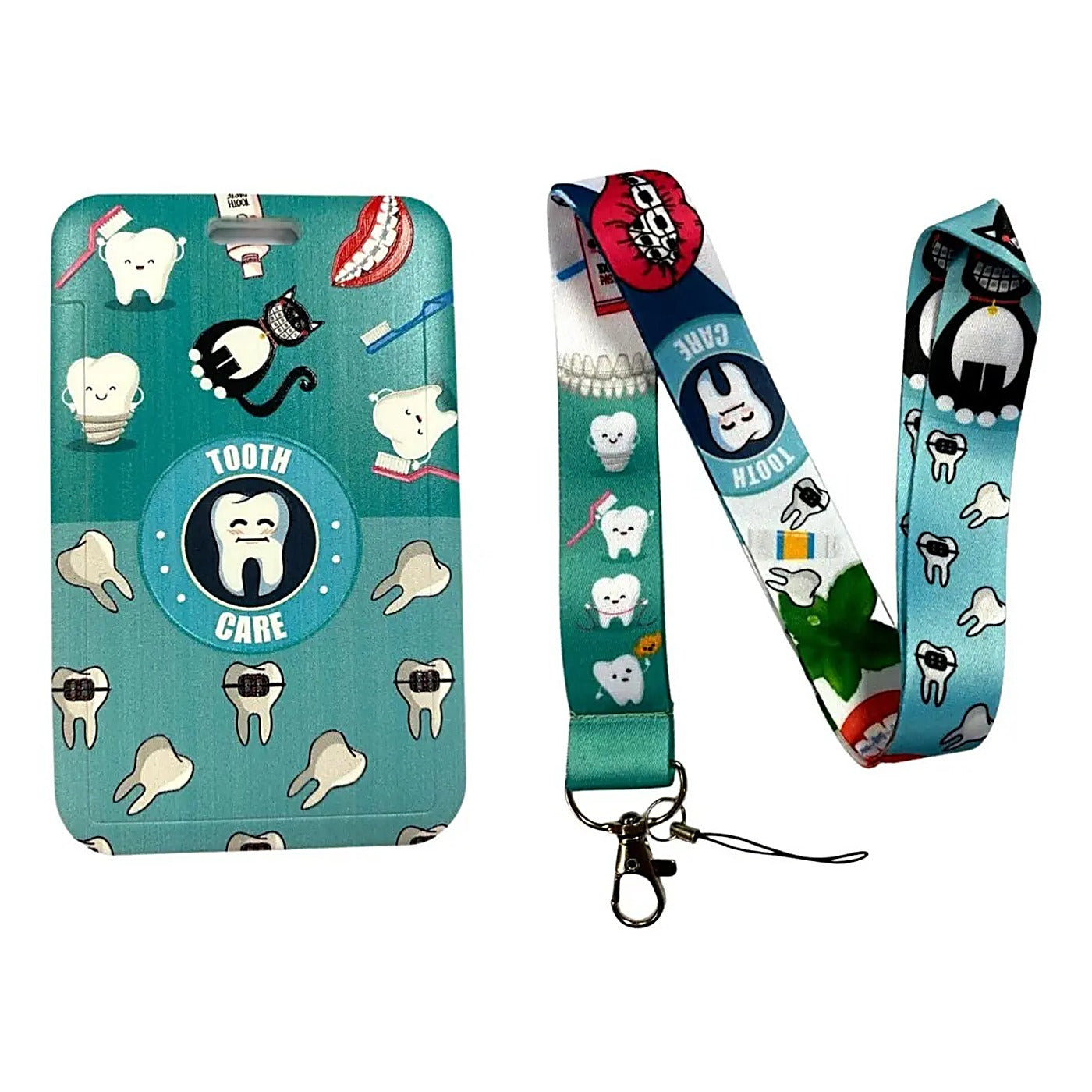 Porta Credencial con Lanyard Diente Feliz