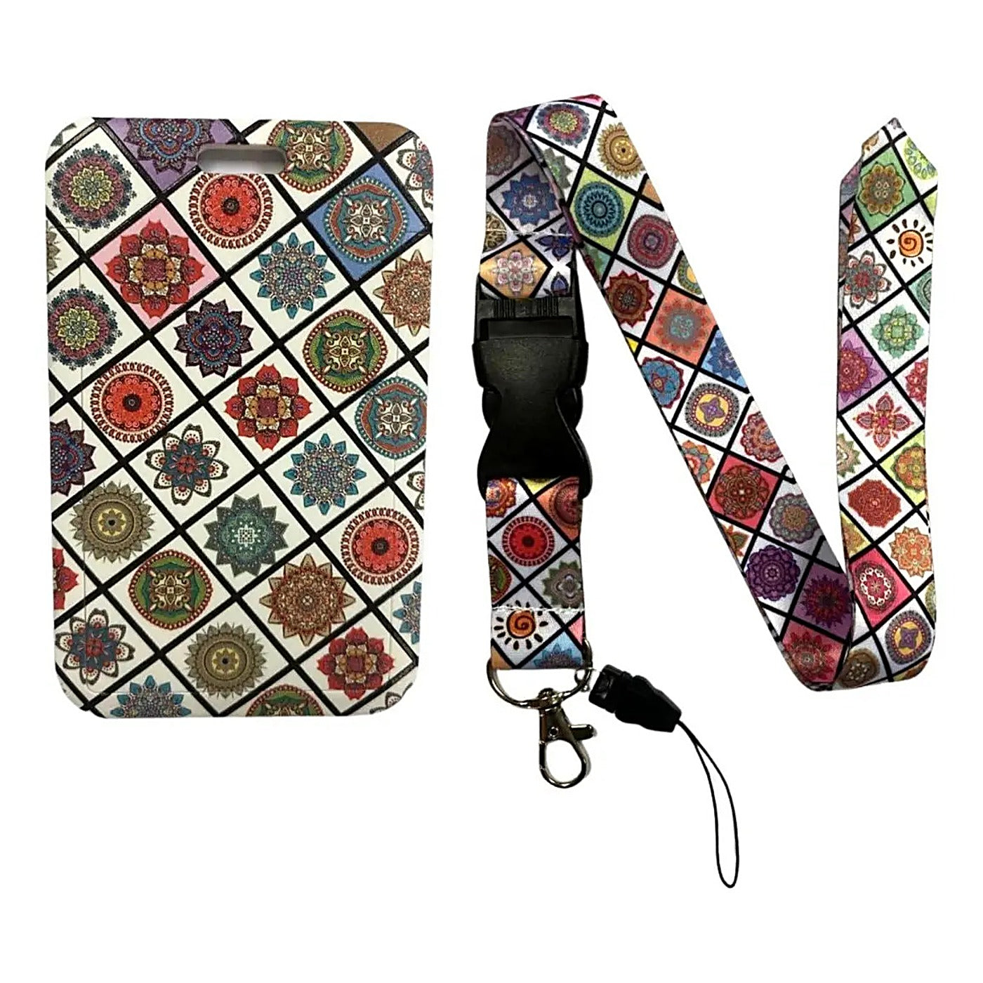 Porta Credencial con Lanyard Mandalas Colores