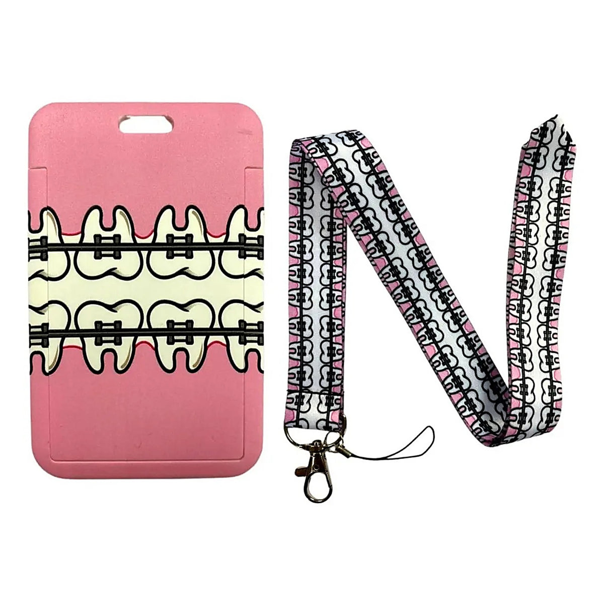 Porta Credencial con Lanyard Dientes Brackets