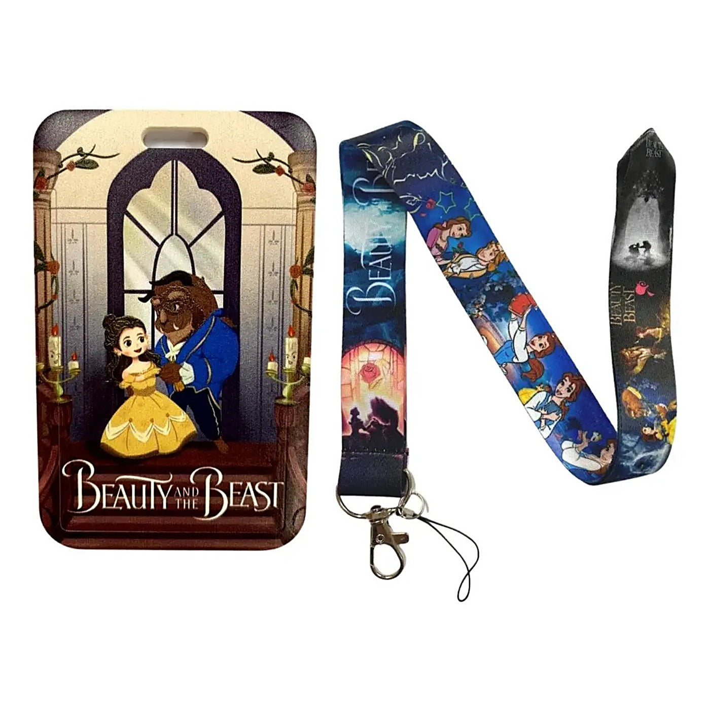 Porta Credencial con Lanyard La Bella Y La Bestia