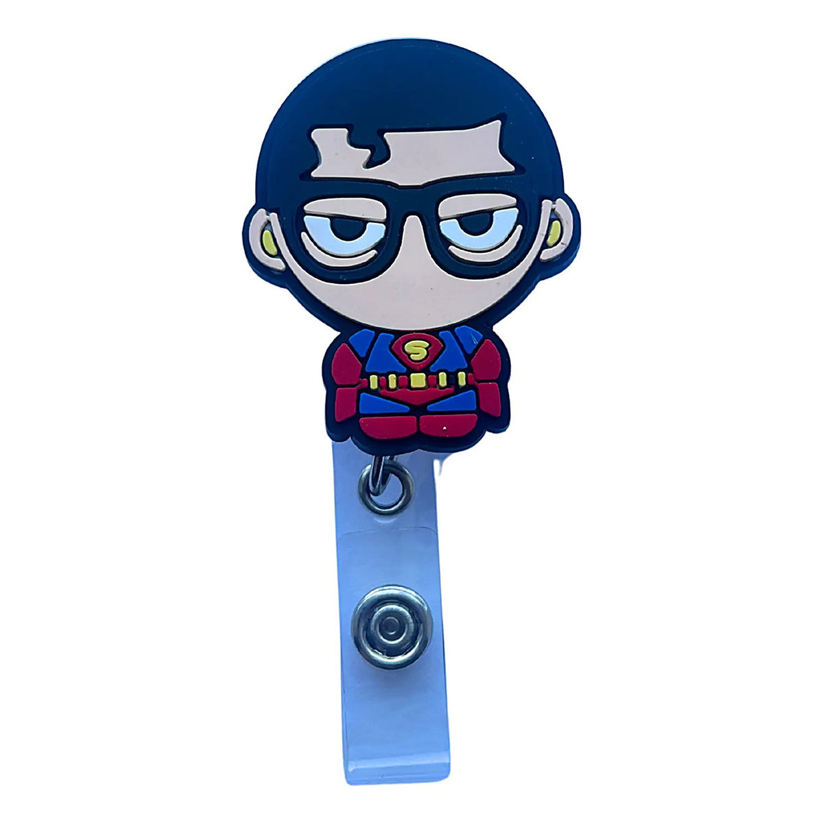 Porta Credencial con Yoyo Retractil Superman Gafas Azul
