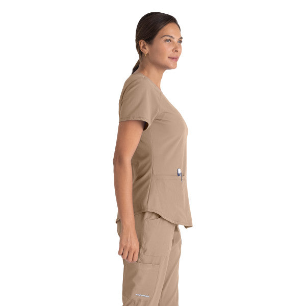 Polera Clínica Mujer Sk101 Khaki beige Skechers