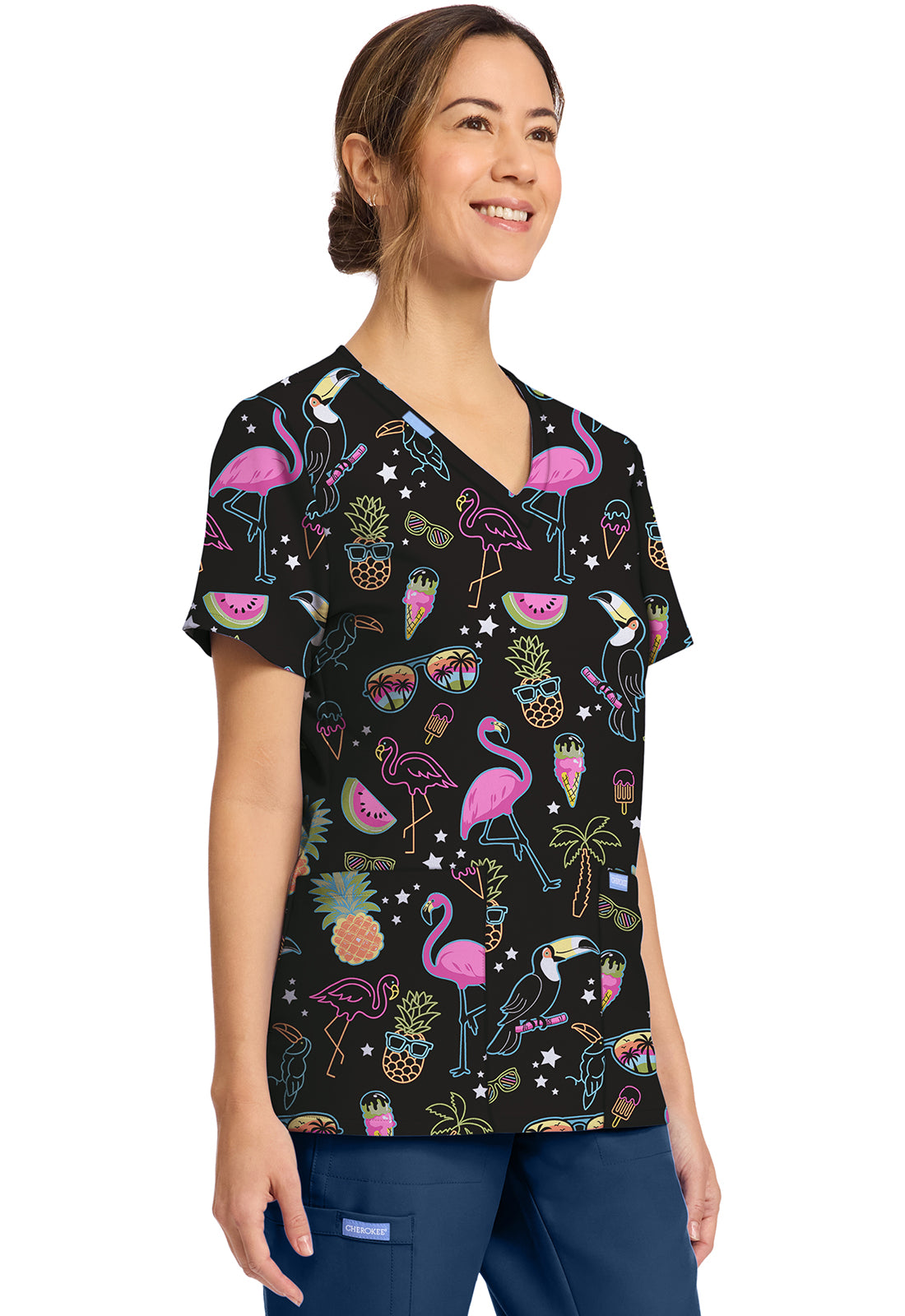 Polera Clínica Mujer Estampada Ck856 DWTL Cherokee Ultra