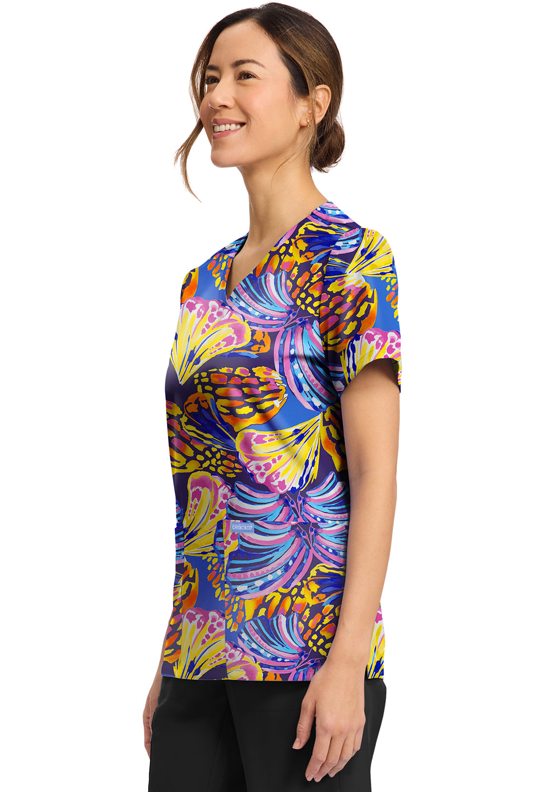 Polera Clínica Mujer Estampada Ck856 WNIT Cherokee Ultra