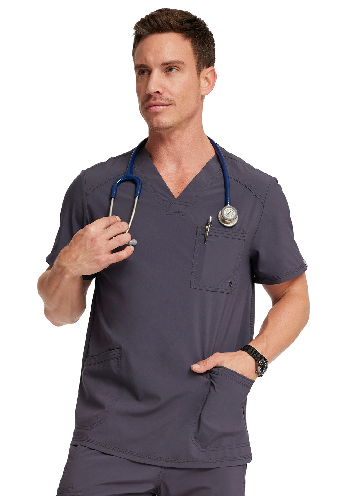 Polera Clinica Hombre CK900a Gris PWPS Cherokee Infinity Legacy