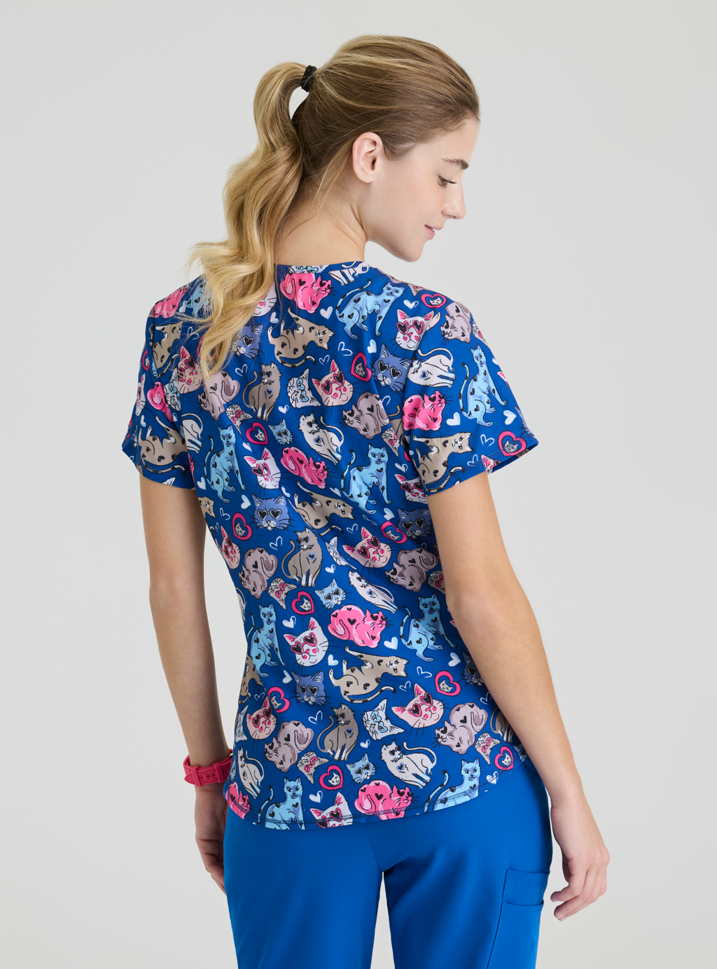 Polera Clínica Mujer Estampada SKT021 I LOVE KITTIES ILKT SKECHERS