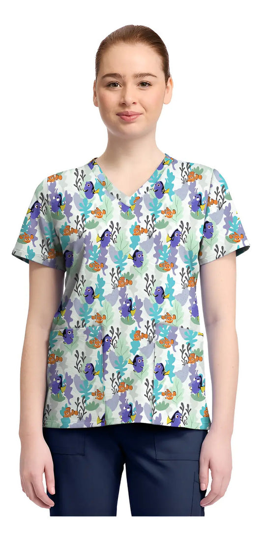 Polera Clínica Mujer Estampada TF796 Tooniforms · Fantastic Nemo