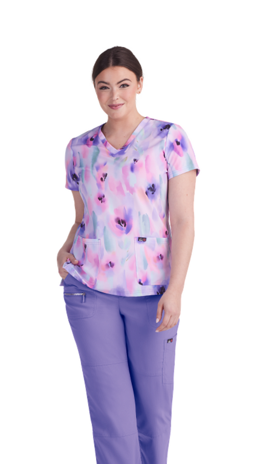 Polera Clínica Mujer Estampada 1082PR LVA Koi