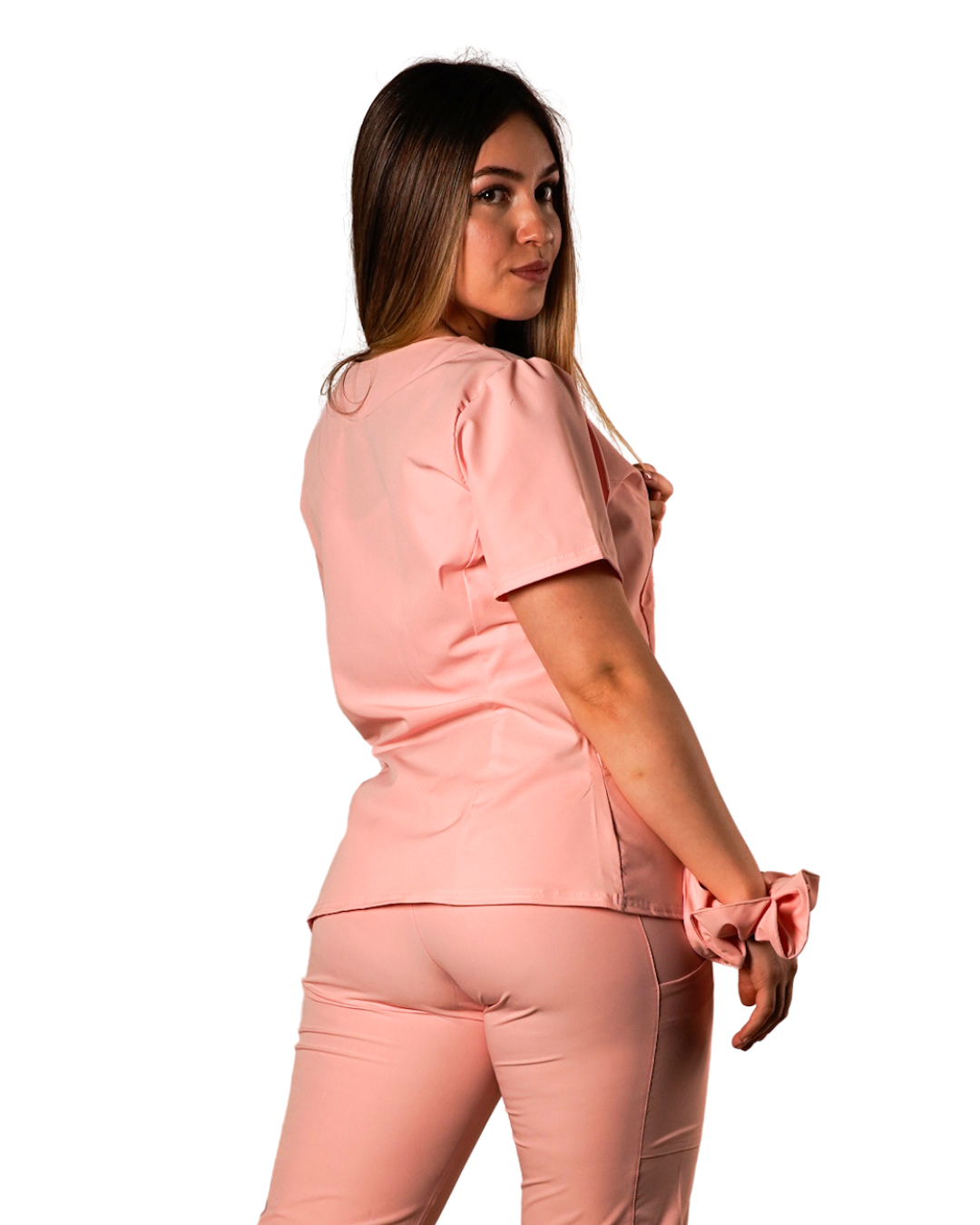 Polera clínica antifluido Mujer 6022 Damasco Antifluido Valere Flex