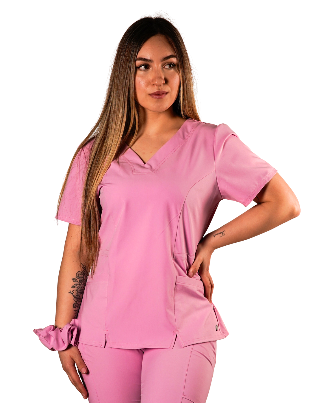 Polera clínica antifluido Mujer 6022 Rosa Antifluido Valere Flex