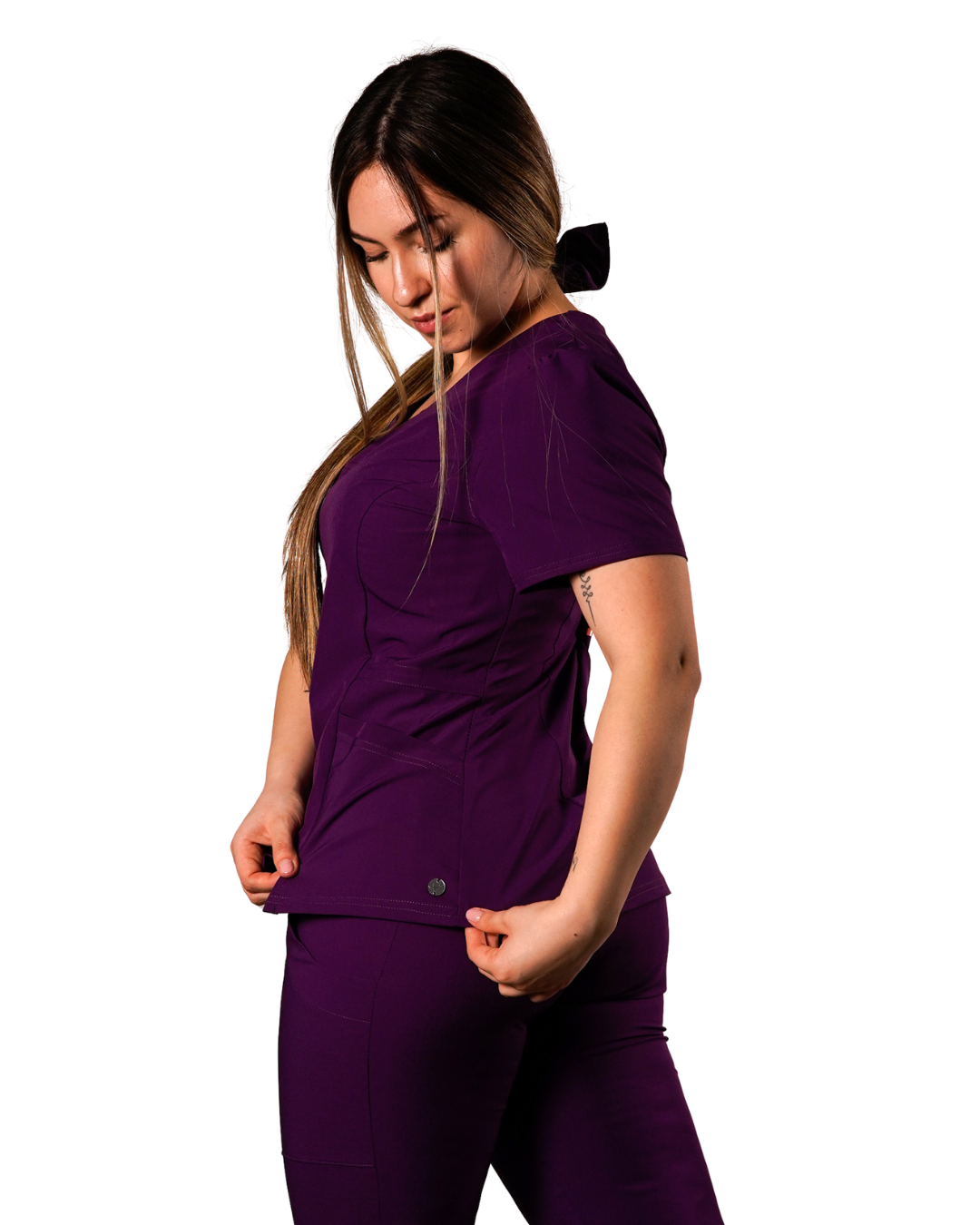 Polera clínica antifluido Mujer 6022 Morado Antifluido Valere Flex